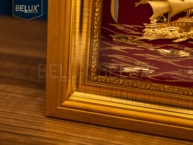 Tranh thuận buồm xuôi gió dát vàng 24k 25x20cm